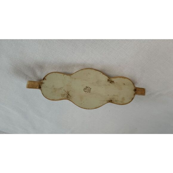 Vintage Lusterware Salt/Pepper/Sugar Set in Holder, Peach Flowers, Made in Japan - Picture 3 of 11